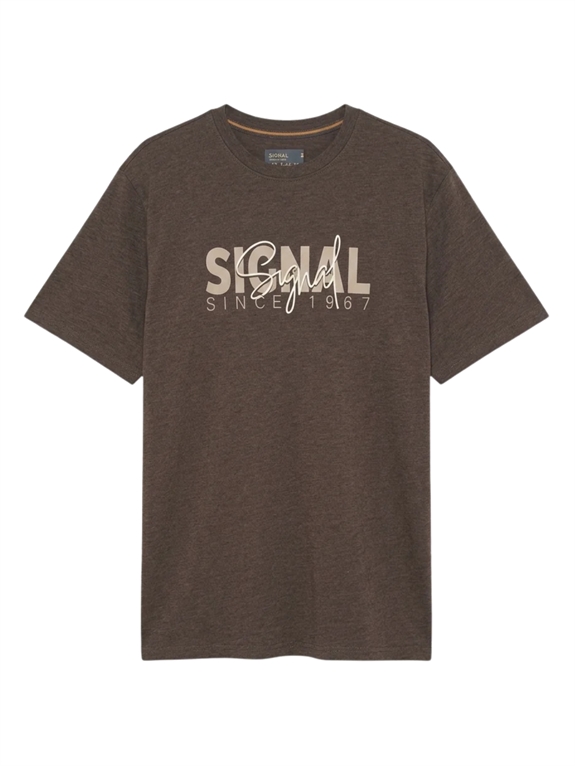 Signal OwenSi Print t-shirt - Brown Coffee Melange 